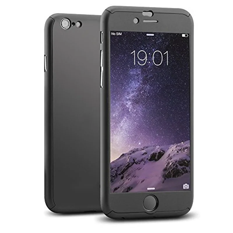Гибридный 360 чехол закаленное стекло для Apple iPhone 6 6s 7 8 Plus ультра тонкий полный