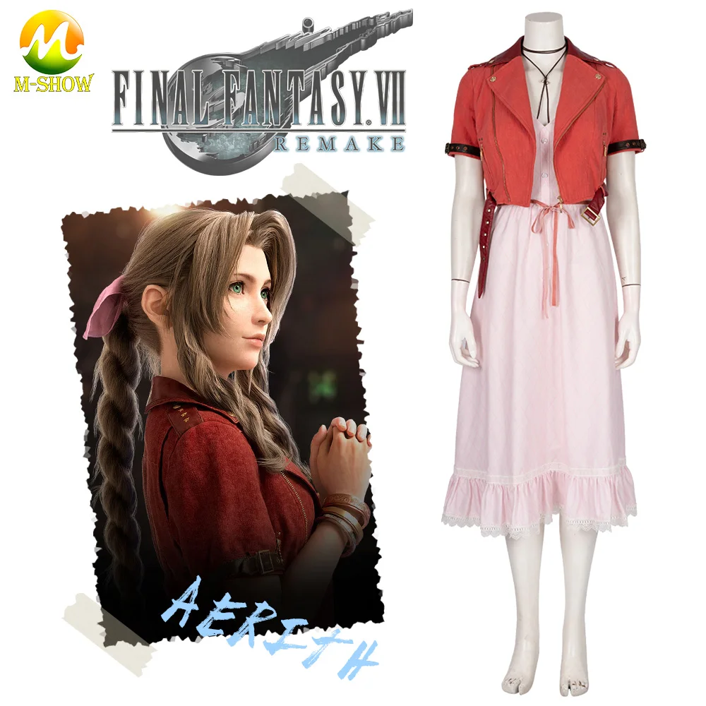 Free Shipping Cosplay Costume Final Fantasy VII 7 Aerith Gainsborough Uniform