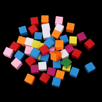 

1 Bag Colourful Wooden Cubes Square Blocks Craft Decoration Embellishments DIY P41