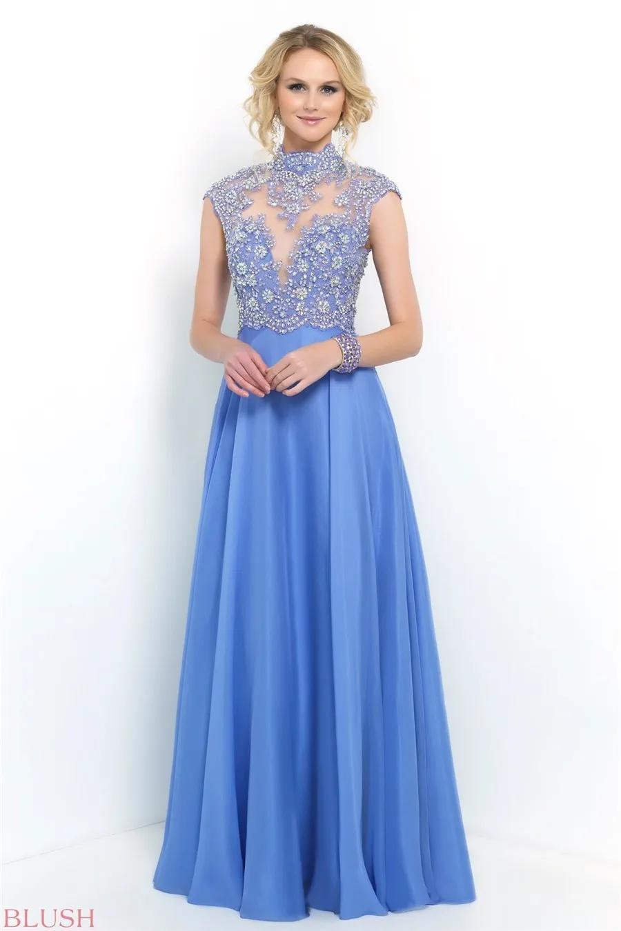 sheer light blue dress