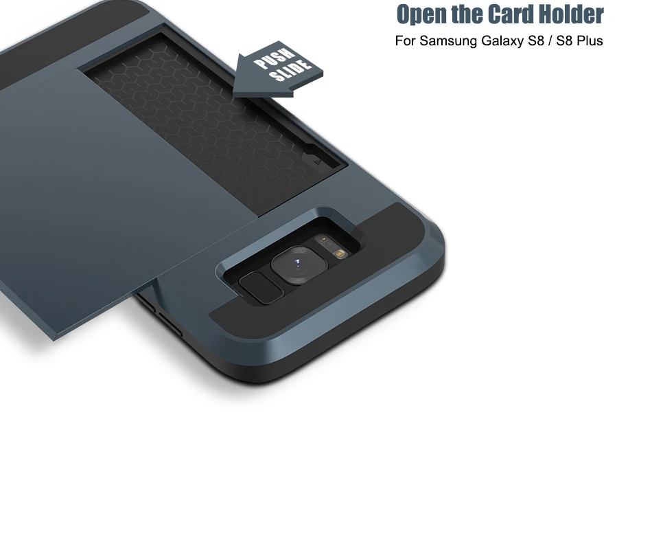 For Samsung S8 Plus Armor Case Galaxy S8 Hidden Card Slot Phone Cases  (3)