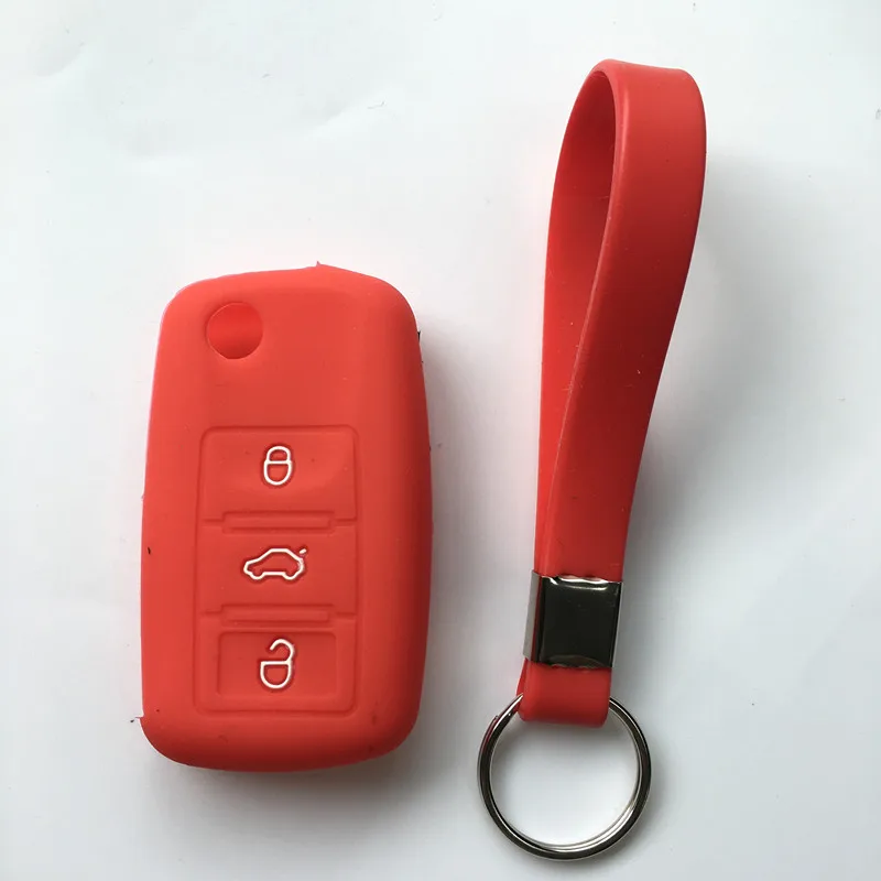 

Silicone cover case keychain for VW Volkswagen polo passat b5 golf 4 5 6 jetta mk6 tiguan Gol CrossFox Plus Eos Scirocco Beet