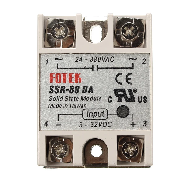

80A SSR-80DA Solid State Relay Module DC To AC 24V-380V Output