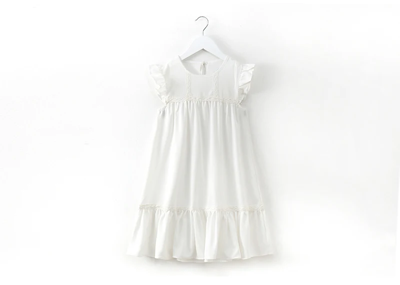 baby big girl dress kid petal sleeve knee length party dresses for girls clothes new 2018 white pink girls summer dress clothing (10)