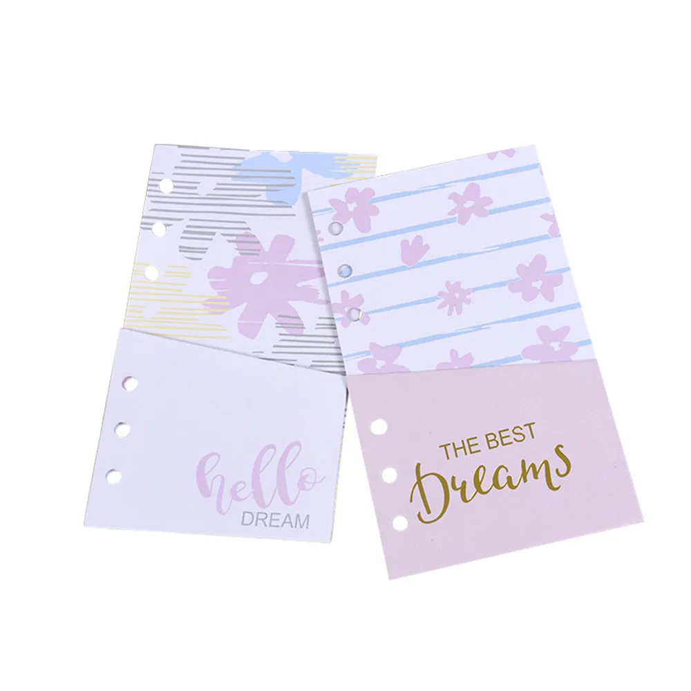 

2pcs Kawaii Notebook Refills 6 Holes A5/A6 Planner Refilling Inner Pages Loose Leaf Pockets Inside Organizer Pouch Stationery