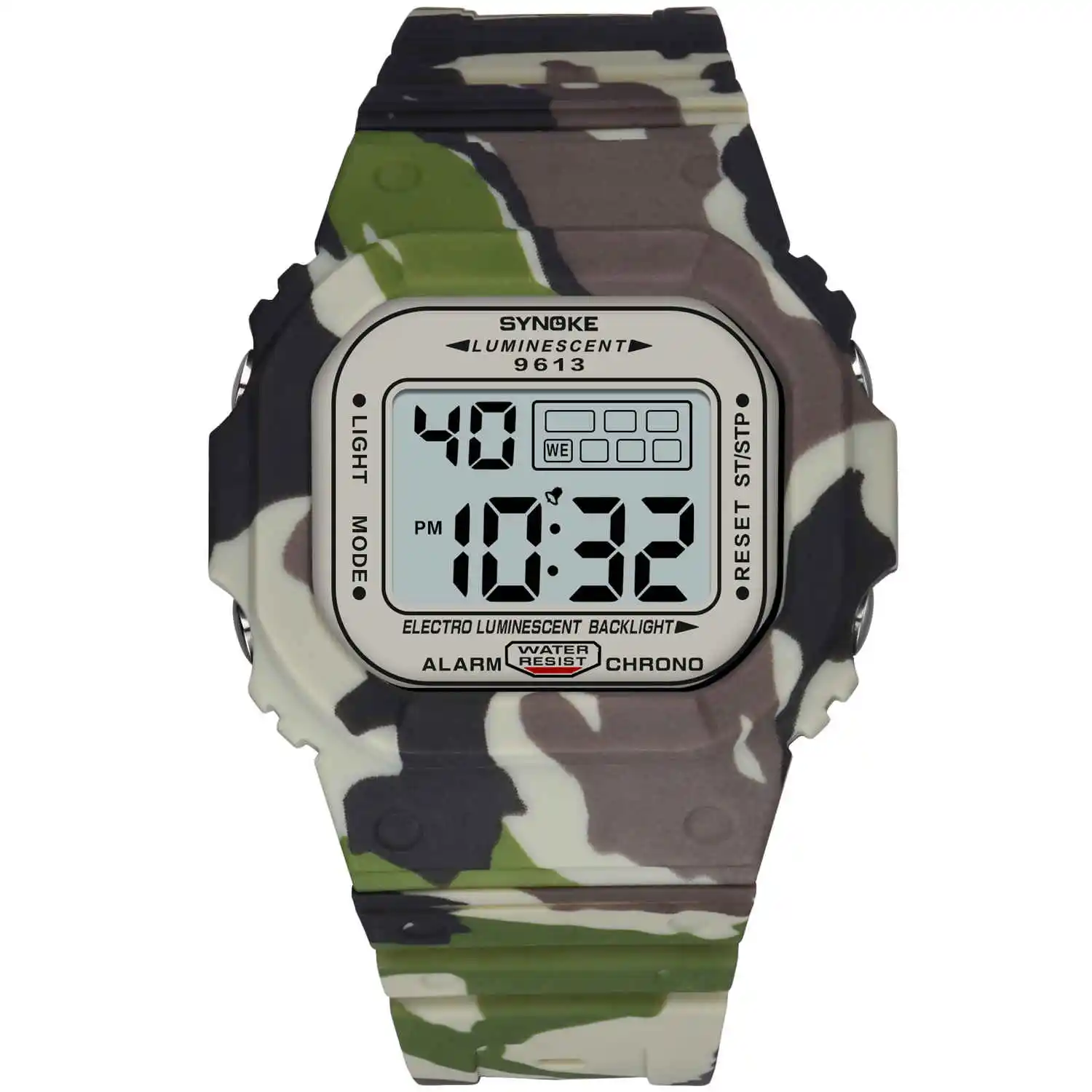 PANARS мужские часы для спорта на открытом воздухе, 3 бар, водонепроницаемые часы с будильником, дисплей недели, военные модные цифровые часы, reloj hombre 9613 - Цвет: Camouflage khaki