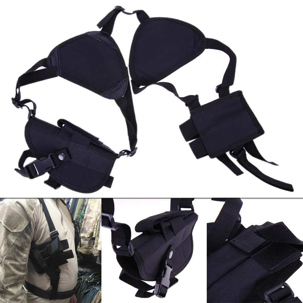 

Durable Nylon Military Tactical Outdoor Hunting Shoulder Holster 190x 110 x 50mm Adjustable Vertical Shoulder Holster
