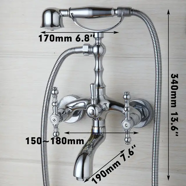 Us 43 5 42 Off Ouboni Shower Set Chrome Telephone Install Bathroom Sink Faucet Bathtub Basin Mixer Tap With Shower Hand In Basin Faucets From Home
