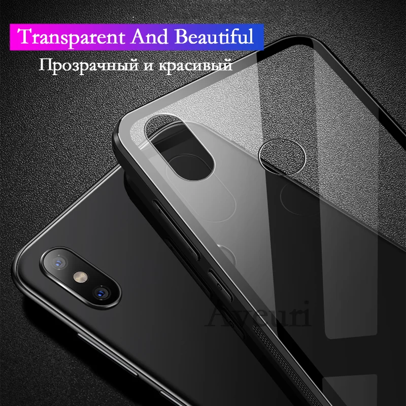 Aveuri 9H Tempered Glass Case For Xiaomi Mi 9 8 Mi9 Mi8 8 SE 9 SE Coque Luxury Transparent Cover Phone Case For Xiaomi Mi 8 9 SE