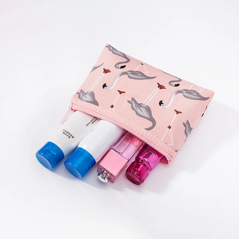 جديد 3 قطعة/المجموعة فلامنغو التجميل حقيبة المرأة Necessaire المكياج حقيبة السفر للماء حقيبة ماكياج محمولة أدوات الزينة أطقم