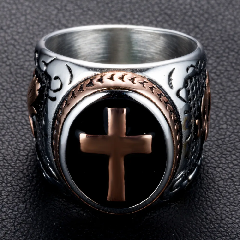 Для Мужчин's Нержавеющая сталь христианские святые кольцо с крестом Hand of God