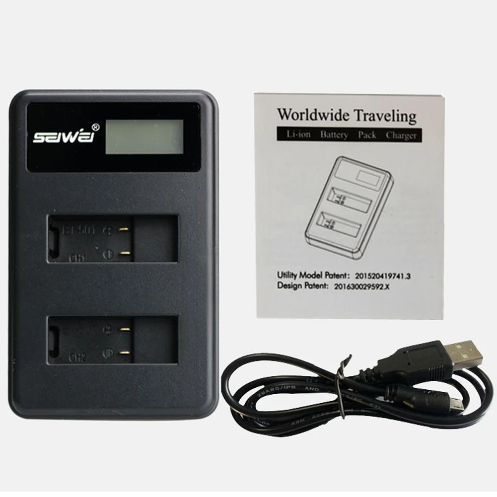 

Digital Charger Portable Battery Accessories For Gopro5 Double Charge LCD Charging Display Anti Shock Action Camera