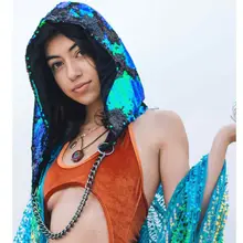 HIRIGIN Горячая Женская Русалка флип блесток рейверская Праздничная дух капюшон блестящая шапка оверсайз Хэллоуин шляпа с блестками