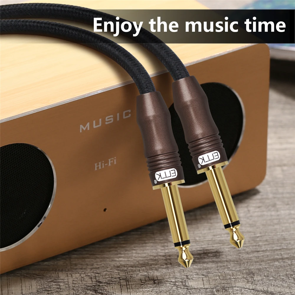 Моно кабель EMK Jack 6 3 с оплеткой КАБЕЛЬ 35 5 со штекером на штекер Aux 1 м 8 10 15 для