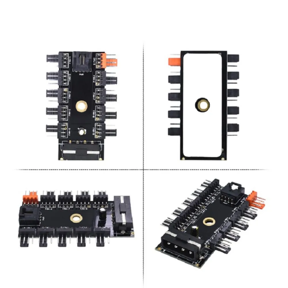 4-контактный Вентилятор охлаждения с регулировкой скорости и температуры, PWM вентилятор, концентратор управления скоростью, 12 В, 10 вариантов, чехол для компьютера с кабелем подключения PWM