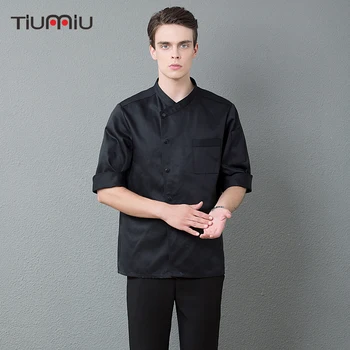 

Unisex Chef Coat Restaurant Kitchen Barbershop Cafe Bakery Hotel Waiter Coat Cozinha Workwear Jacket Uniform men women