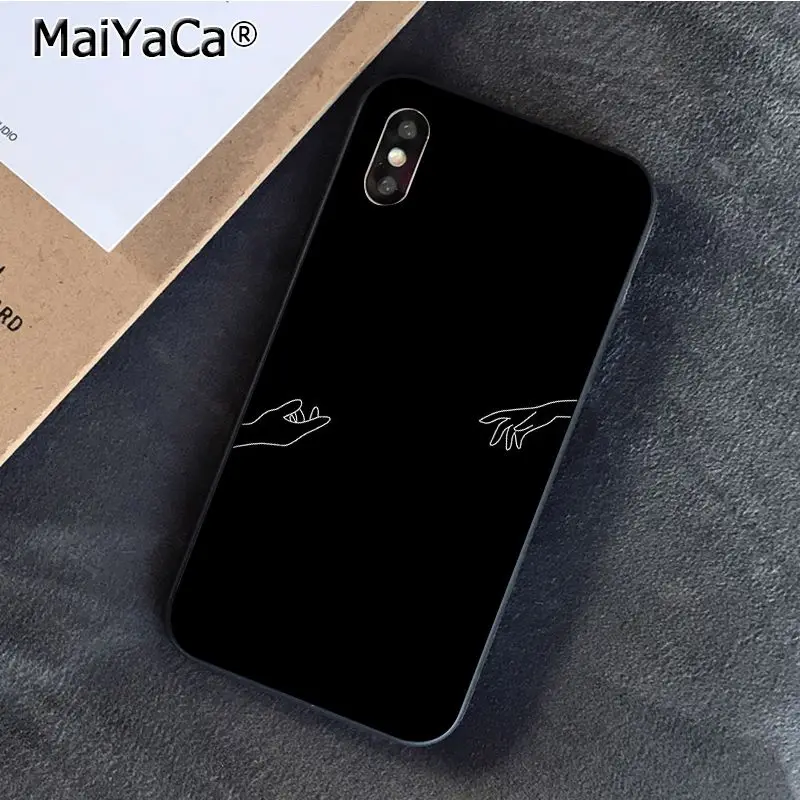 MaiYaCa Minimalist line couple hand Love Phone case For iphone 11 Pro 11Pro Max X XS MAX 6 6S 7 7plus 8 8Plus 5 5S XR