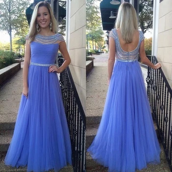 

Vetido De Novia Fashion A-line Prom Gown Backless Tulle Crystal Beading Sequins Elegant Long Wedding Party Dresses