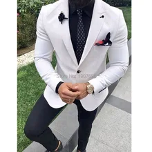 2 Piece White Slim Fit Wedding Groomsmen Tuxedos for Prom Man Suits 2019 Gentleman Groom Tuxedo Tailor Made Male Blazer 2 Piece White Slim Fit Wedding Groomsmen Tuxedos for Prom Man Suits 2019 Gentleman Groom Tuxedo Tailor Made Male Blazer