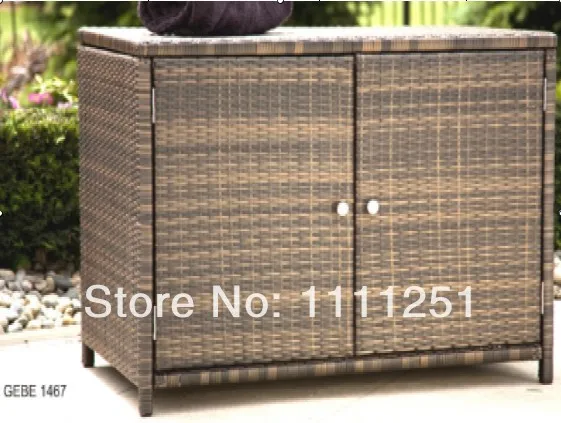 2014 Outdoor Towel Rattan Storage Unit Deck Box Storage Cabinet