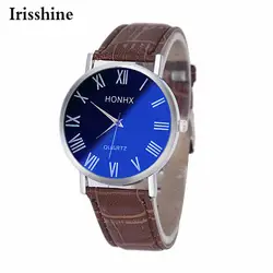 Irisshine i0866 брендовые Роскошные мужские часы montre homme роскошные модные мужские кожаные Кварцевые аналоговые наручные часы зеркало Blu-Ray