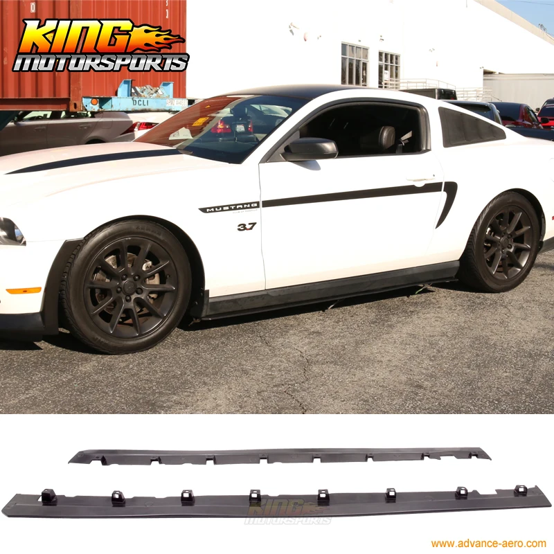 

For 2010-2014 Ford Mustang Bottom Line Urethane Side Skirts Rocker Panel Splitter USA Domestic Free Shipping