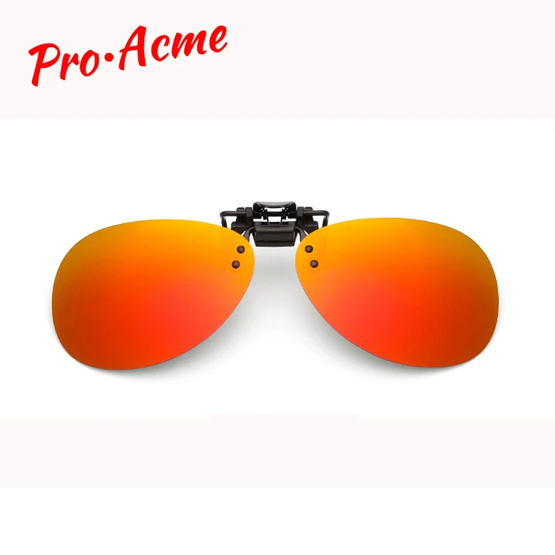 

Pro Acme Pilot Polarized Clip On Sunglasses Men /Women Mirror Lens Anti-UVA Anti-UVB Sun Glasses Clip for Near-Sighted CC1057