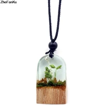 Модные женские новые ювелирные изделия оптом ручной работы Дерево Смола ожерелье Бохо этнические сушеные Цветочные Подвески Ожерелья Цепочка на свитер