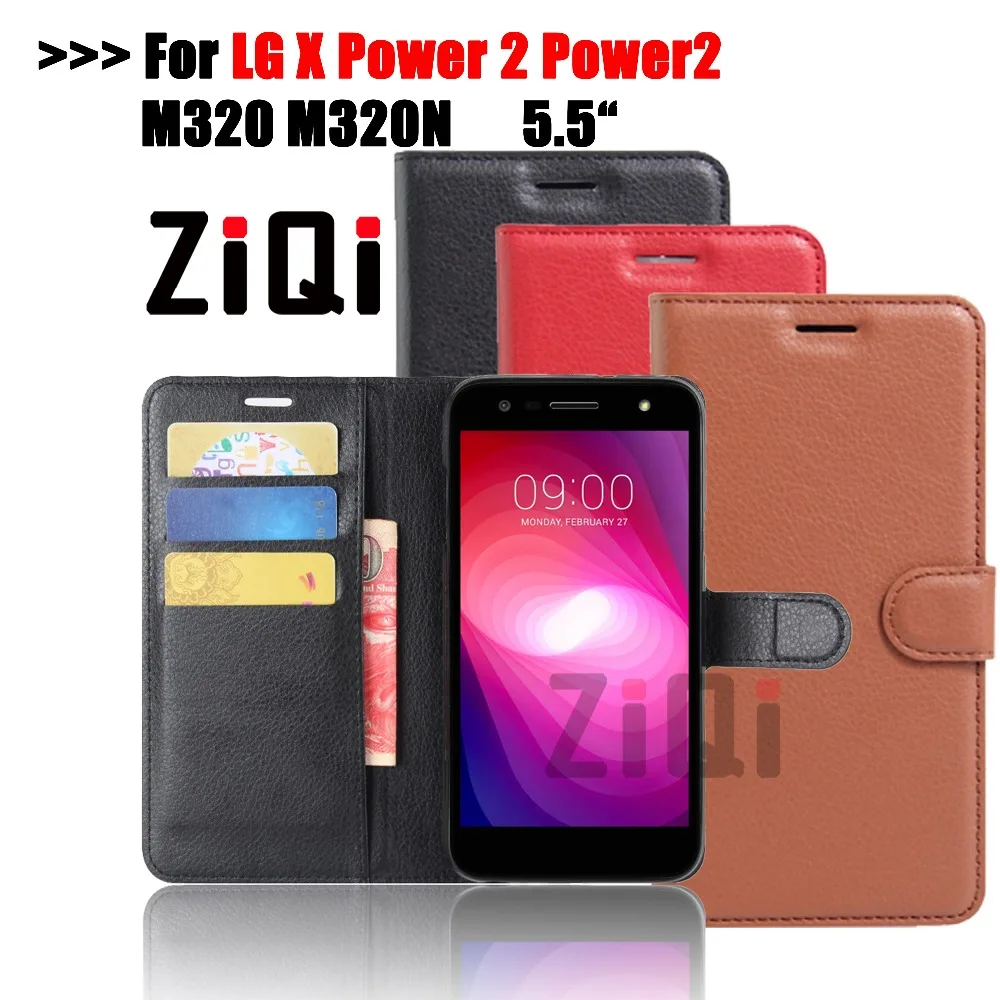 Ziqi Kickstand Case For LG X Power 2 M320 Cover 5.5 Wallet PU Leather Phone capa |