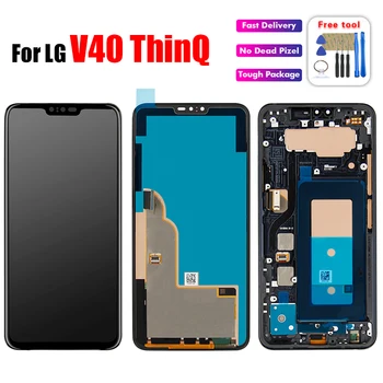 

6.4'' For LG V40 Thinq V405UA V400N LCD Digitizer Touch Screen Panel Assembly With Frame For LG V40 LCD + Free Tools