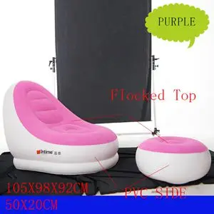Intex ультра надувной открытый диван гостиная/надувное кресло с пуфиком/подстаканник/подставка для ног - Цвет: Сливовый