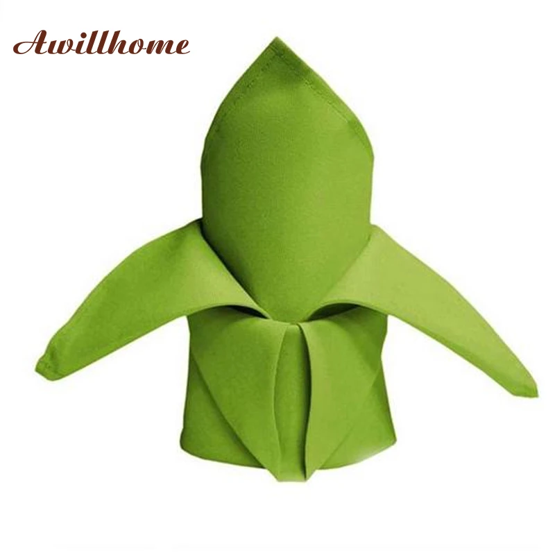Awillhome 10 шт./лот 200 г/кв. М льняные салфетки яблоко зеленые набор салфеток из