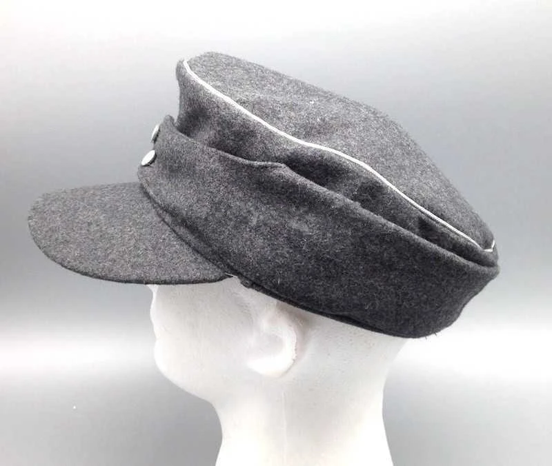 WWII WW2 MILITARY GERMAN WH EM OFFICER M43 PANZER WOOL FIELD CAP GREY Sizes