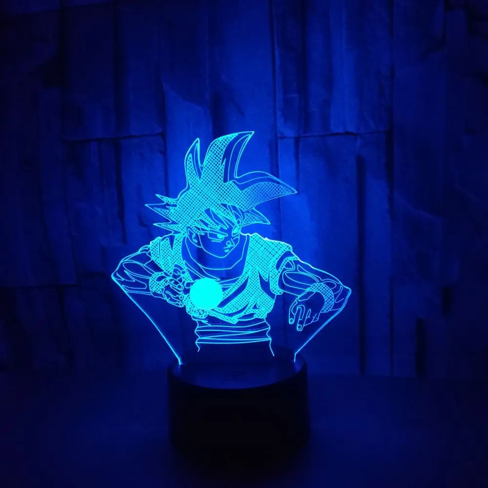 Dragon Ball Z Сон Гоку 3D светодиодный ночник Dragon Ball Lamp7 цветов Изменение Настольная лампа украшения дома Dropshopping