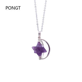 

Reiki chakra merkaba Star Point natural stone pendant necklace Healing quartz crystal pendant amulet Meditation Yoga gift
