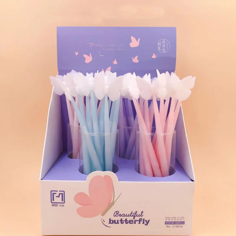 

4 Pcs/set Cute Colorful Insect Butterfly Silicone Gel Pens Signature Pen Escolar Papelaria Student Gifts Korean Stationery
