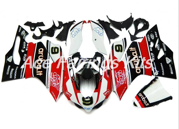 Полный мотоцикла Обтекатели для поездок на мотоцикле Ducati 899 1199 2012 2013 12 13 14 тела комплект панелей ABS Пластик красный капоты кузов 9