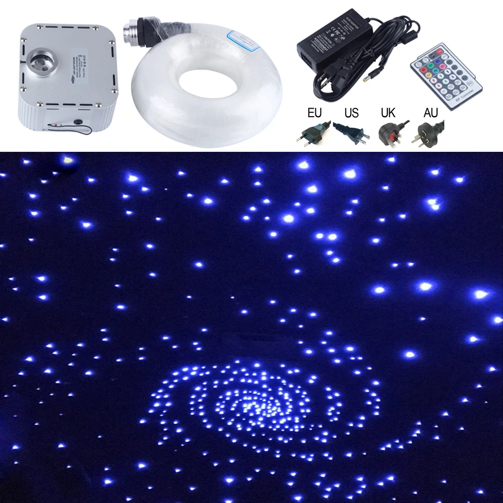

Twinkle 32W RGB 4-speed LED RF Remote Fiber Optic Starry Sky Effect Ceiling Light Kit 700 Strands 5m Fiber Optical Cable