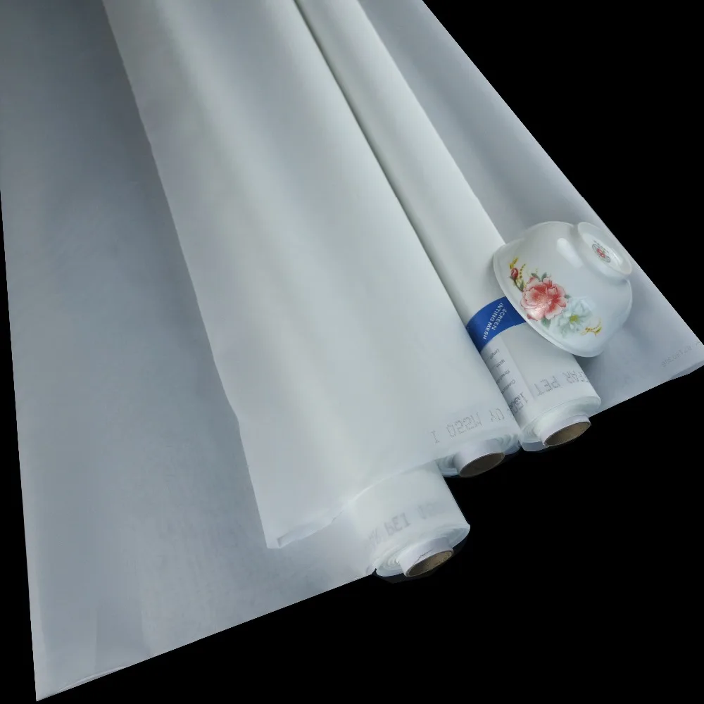 

39T 100mesh White 10Meter Polyester Durable Screen Printing Mesh Fabric