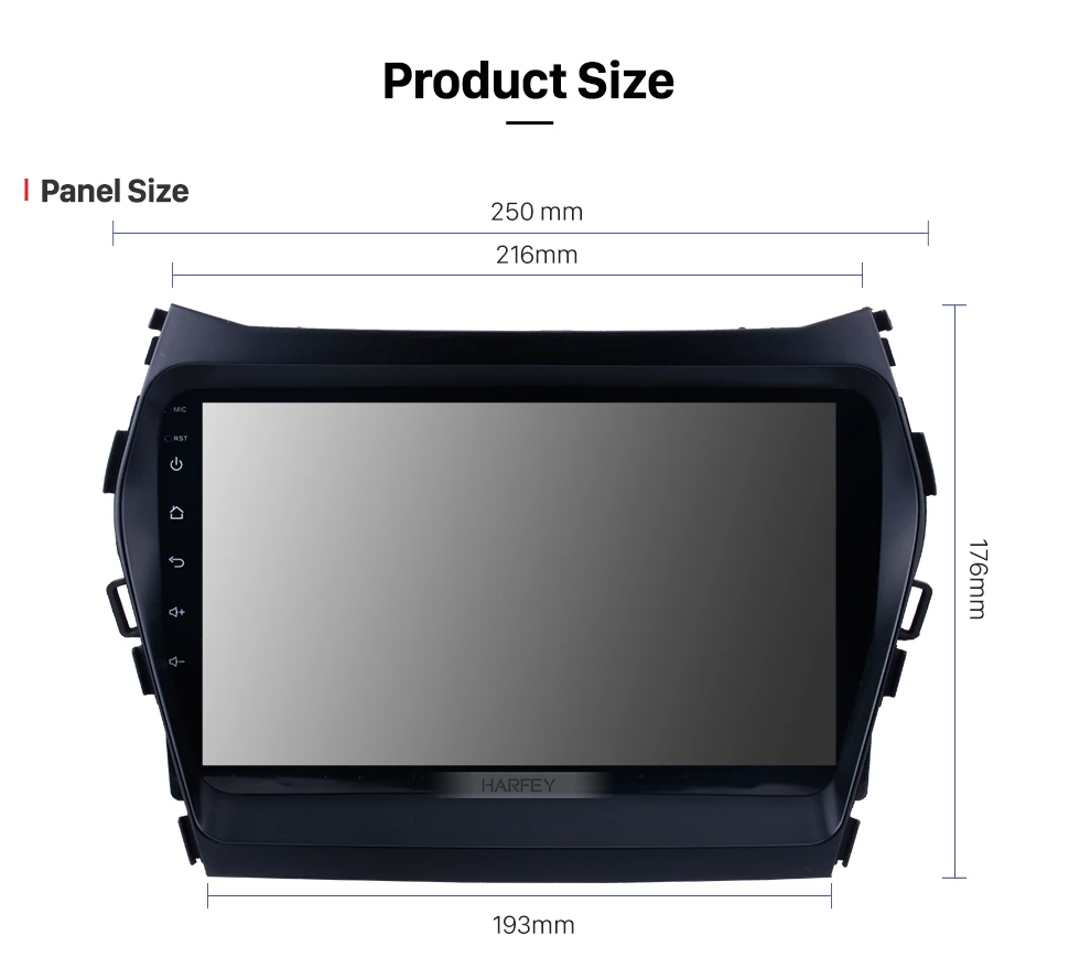 Excellent Harfey Car Multimredia Player Android 8.1 9" HD Touchscreeen Radio GPS Navigation for Hyundai IX45 2013-2017 SantaFe SWC 3G WIFI 16