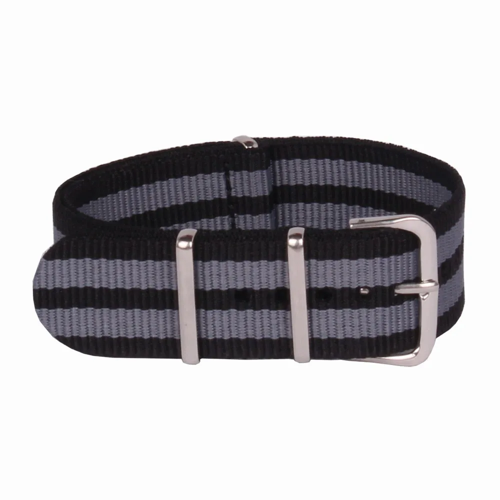 

Wholesale 22 mm Multi Color Black Grey Army Sports nato fabric Nylon watchband Watch Strap accessories Bands Buckle belt 22mm