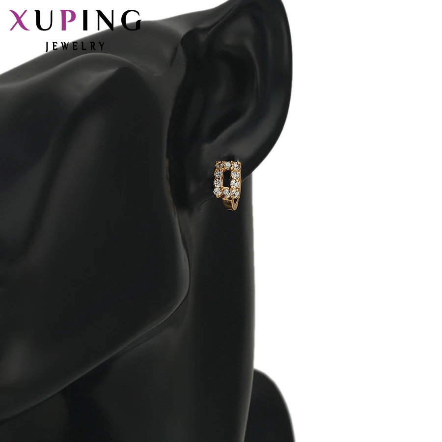 Xuping, модные серьги, золотое покрытие, элегантные серьги-кольца для женщин, ювелирное изделие, модный подарок 24356