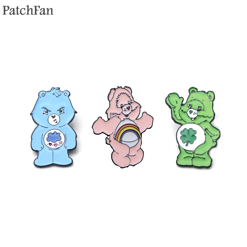 Patchfan уход медведь цинк галстук мультфильм забавные булавки рюкзак одежда броши для мужчин и женщин шляпа Декоративные значки медали A1107