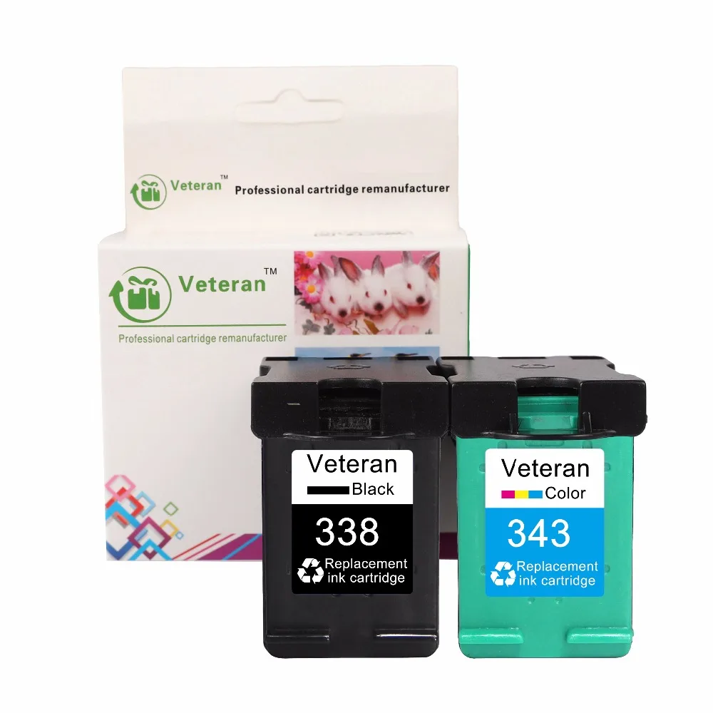 Veteran 338 343 замена картриджа для hp чернил Deskjet 5740 6520 PSC 1507 1510 Photosmart 8150 460c