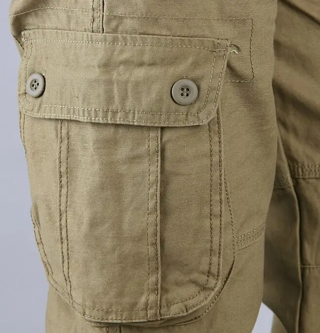 Мужские брюки-карго, повседневные мужские штаны с несколькими карманами, военный комбинезон, мужские уличные длинные брюки, 30-44 плюс размер