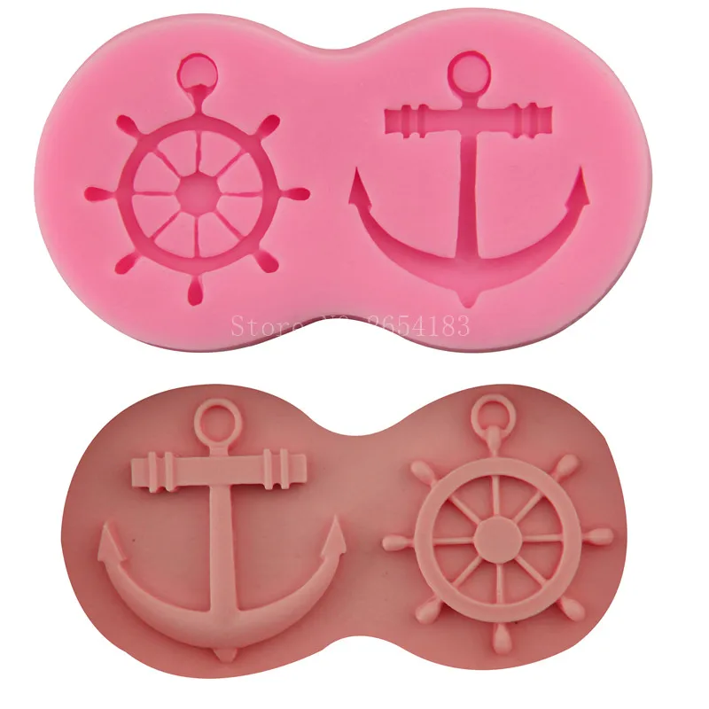 

Boat anchor Helm shape Silicone Fondant Soap 3D Cake Mold Cupcake Jelly Candy Chocolate Decoration Baking Tool Moulds FQ3074