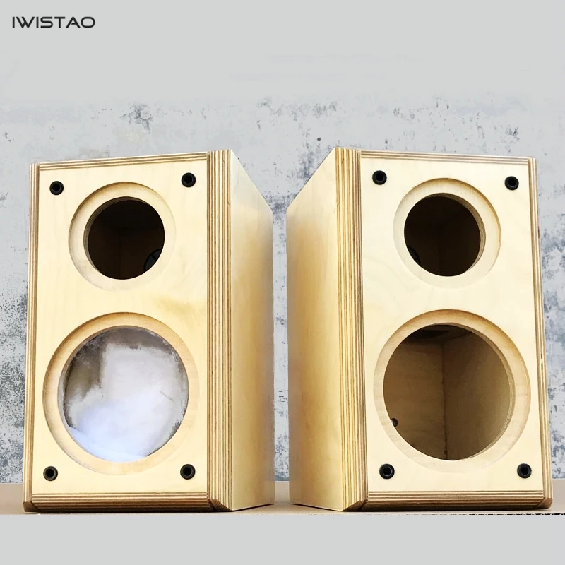 Iwistao 2 Way 4 Inch Empty Speaker Cabinet 1 Pai Birch Wood