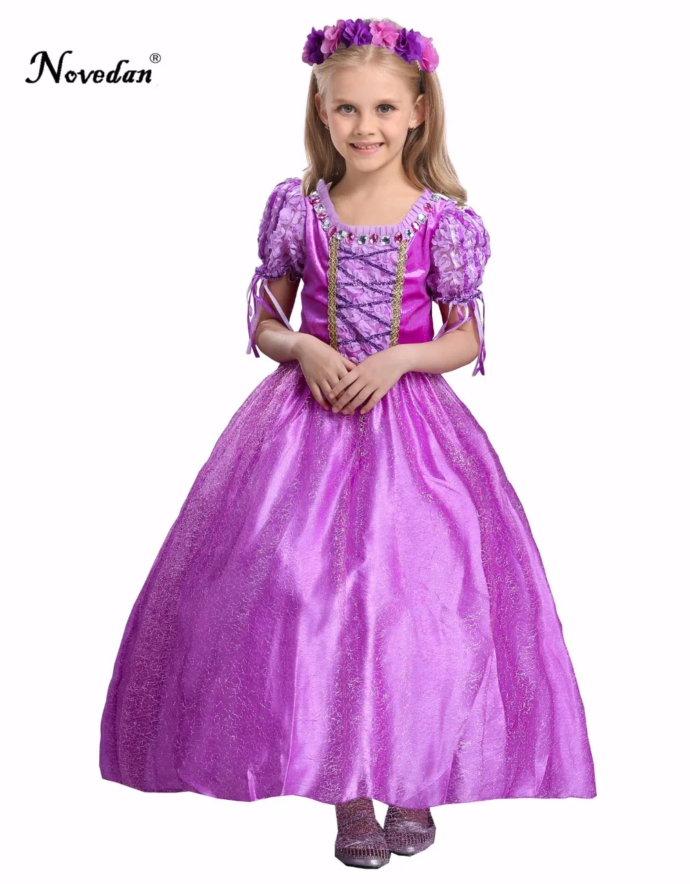 Детский маскарадный костюм принцессы Софии, Рапунцель; платья Рапунцель; платье для дня рождения; костюм на Хэллоуин для девочек