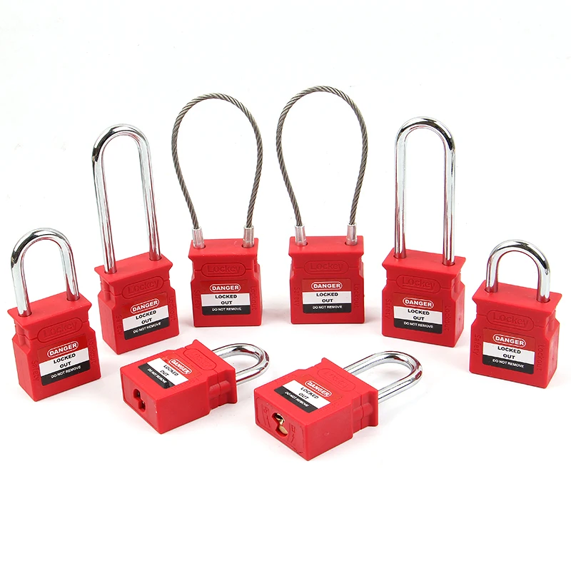 Lockey Free tag 10pcs/lot Upgrade Security Padlock Steel Shackle Safety Padlock Lock Loto Lockout Tagout