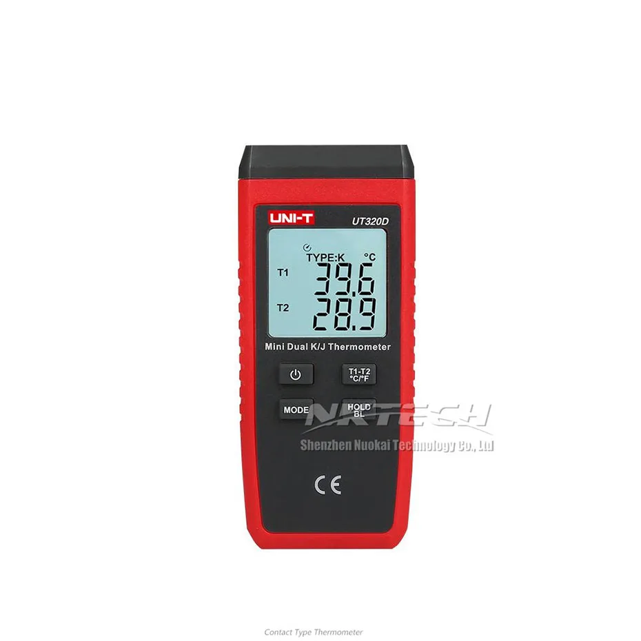 UNI-T термометр термопара UT320D UT320A мини Контакт Тип двухканальный K/J температура метр подсветка данных держать от авто